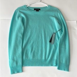 Tahari teal 100% 2 ply cashmere M